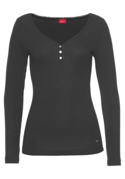 S.Oliver Langarmshirt, Aus Geripptem Stoff Mit Knopfleiste -Bikini Mode Geschaft 031b837043ec9b3fc2af577bf4572fbf