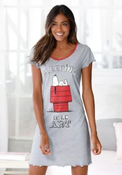 Peanuts Nachthemd, Mit Snoopy-Print Und Kleiner Schleife