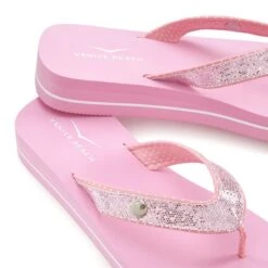 Venice Beach Badezehentrenner, Pantolette Ultraleicht Mit Glitzerband VEGAN -Bikini Mode Geschaft 1353d28fb3cc6b89b0198e5221ae1ba8