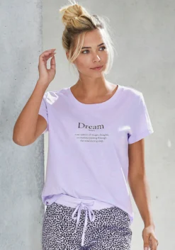 Vivance Dreams Pyjamaoberteil, Mit Statementdruck -Bikini Mode Geschaft 15305b80ea256867680a0800c6a387b7