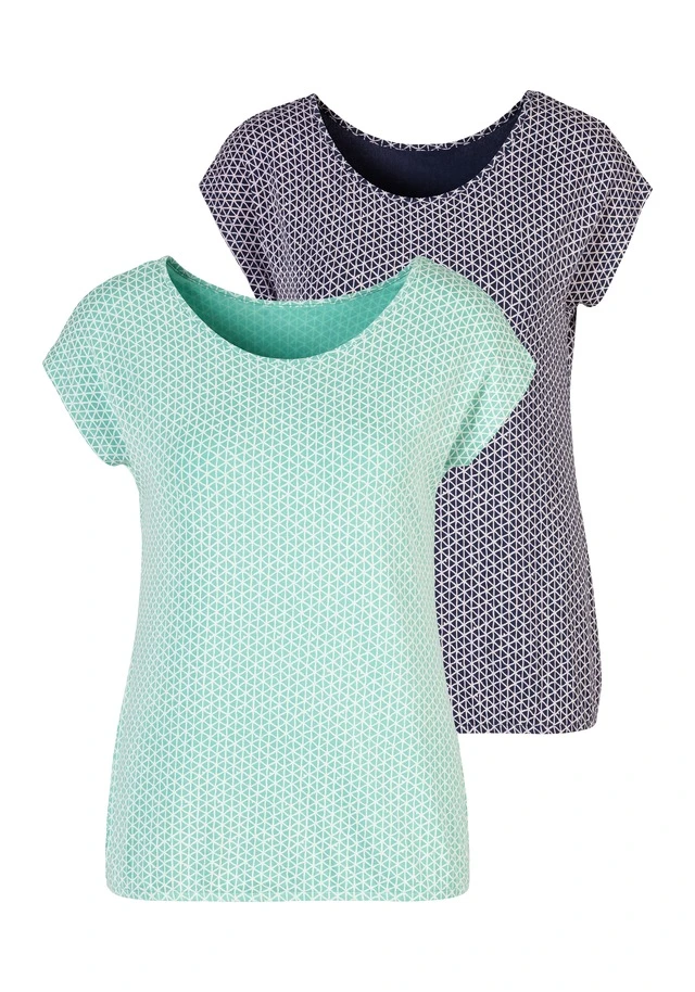 Vivance T-Shirt, (2er-Pack), Mit Elastischem Saum 10 Vivance T-Shirt, (2er-Pack), Mit Elastischem Saum – Bild 8