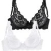 Petite Fleur Bralette-BH, (Packung, 2 Stück), Ohne Bügel Aus Spitze, Dessous