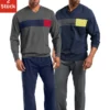 Le Jogger® Pyjama, (Packung, 4 Tlg., 2 Stück), Mit Colourblock-Einsätzen