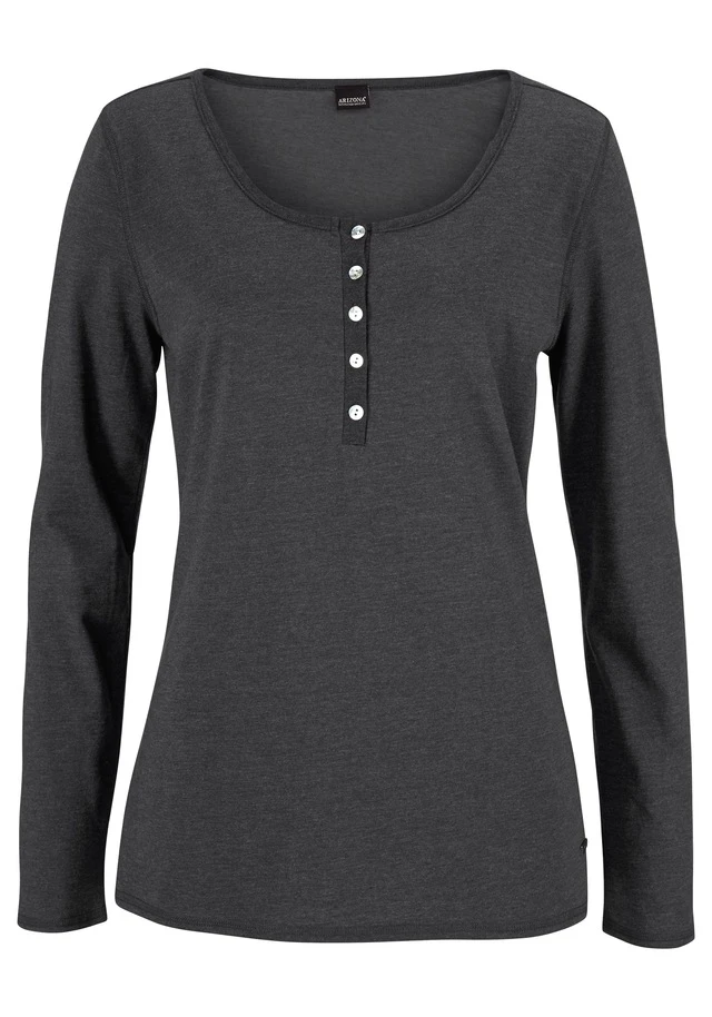 Arizona Pyjama, (2 Tlg., 1 Stück), In Melierter Qualität Mit Knopfleiste 5 Arizona Pyjama, (2 Tlg., 1 Stück), In Melierter Qualität Mit Knopfleiste – Bild 3