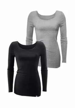 Bench. Langarmshirt, (2er-Pack), Besonders Lang Geschnitten Und Aus Weicher Rippware -Bikini Mode Geschaft 2600ee0ec0e5aa9af4e515c37e593c7b