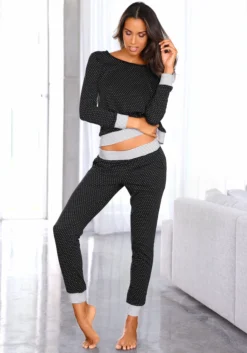 Vivance Dreams Pyjama, (2 Tlg., 1 Stück), Mit Pünktchen- Und Streifenmuster