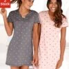 Vivance Dreams Nachthemd, (2er-Pack), Mit Herzchenprint