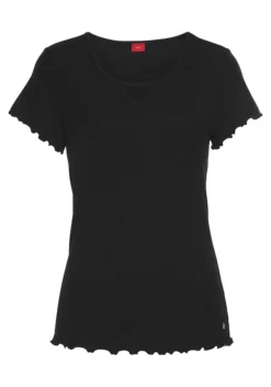 S.Oliver T-Shirt, Aus Geripptem Stoff Mit Kräuselsäumen -Bikini Mode Geschaft 2a8735b29f4b1c5cb5e8a38fe91d0153
