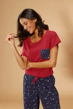 Vivance Dreams Capri-Pyjama, (2 Tlg., 1 Stück), Mit Niedlichem Herzen-Sterne-Druck -Bikini Mode Geschaft 2b0cb58ad15727085a72e0cfa5a2aa92