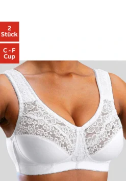 Petite Fleur Entlastungs-BH, (Packung, 2 Stück), Ohne Bügel, Mit Eleganter Spitze, Basic Dessous -Bikini Mode Geschaft 31d5a8c9aa900467f5ebe19ff1210309