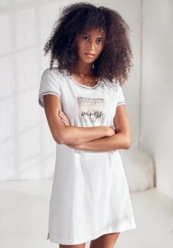 Vivance Dreams Nachthemd, Mit Statement-Print -Bikini Mode Geschaft 32db2d8b2ebc3ef4260e0092efb41203