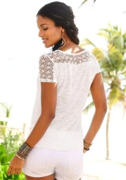 Vivance T-Shirt, (2er-Pack), Mit Weicher Häkelspitze -Bikini Mode Geschaft 341f7dc4b749c3e693a98c9c16cd53eb