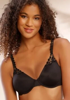 Nuance T-Shirt-BH, Mit Bügel Und Mit Stickerei Verzierten Trägern, Basic Dessous -Bikini Mode Geschaft 350e9dc235744c7683a2717ffcd48086