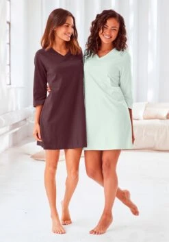 H.I.S Nachthemd, (2er-Pack), Mit V-Ausschnitt -Bikini Mode Geschaft 3595e2313067e19f443188b842ada743