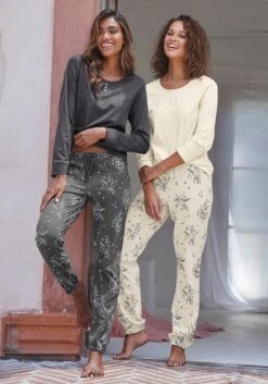 Vivance Dreams Pyjama, (4 Tlg., 2 Stück), Mit Feinen Blumenzweigen -Bikini Mode Geschaft 35b1a523e3cd4c0be26d6f5efd70cd88