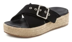 Elbsand Pantolette, Mit Plateauabsatz Aus Leder