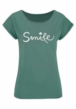 Beachtime T-Shirt, Mit Modischem Frontdruck "Smile" -Bikini Mode Geschaft 391c91a9cd60ba76894a4b9c9fc84845
