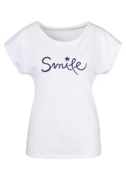 Beachtime T-Shirt, Mit Modischem Frontdruck "Smile" -Bikini Mode Geschaft 3b76cf54223eb8d7cbd6954b764346d3