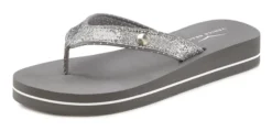 Venice Beach Badezehentrenner, Pantolette Ultraleicht Mit Glitzerband VEGAN