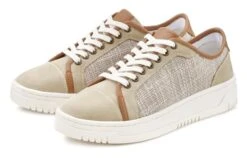 Elbsand Sneaker, Aus Leder Mit Bast-Optik