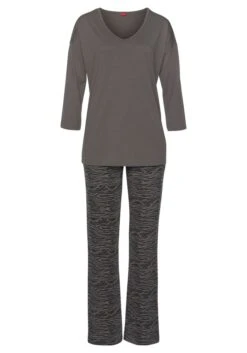 S.Oliver Pyjama, (2 Tlg., 1 Stück), Lange Hose Mit Animal-Print -Bikini Mode Geschaft 451fec6c52fb1914cd0d3a4ecd2220b9