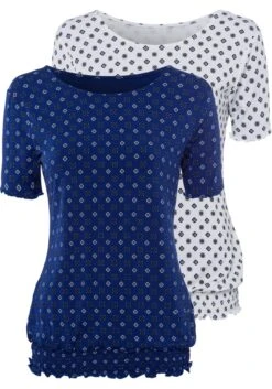 Beachtime T-Shirt, (2er-Pack), Mit Gesmoktem Bund