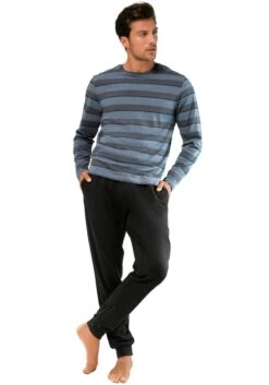 H.I.S Pyjama, (2 Tlg., 1 Stück), Mit Aufwendig Gestreiftem Oberteil