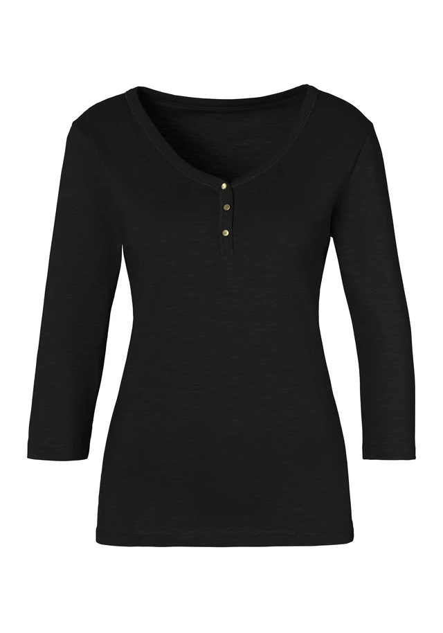 Vivance 3/4-Arm-Shirt, (2er-Pack), Mit Knopfleiste Und Goldfarbenen Knöpfen 6 Vivance 3/4-Arm-Shirt, (2er-Pack), Mit Knopfleiste Und Goldfarbenen Knöpfen – Bild 4