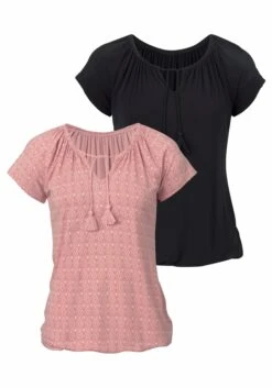 Vivance T-Shirt, (2er-Pack), Mit Leicht Gerafftem Ausschnitt -Bikini Mode Geschaft 55a45149cc71fe0258a4bb52c5abbc2e