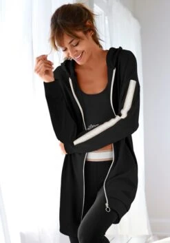 Bench. Kapuzensweatjacke, In Langer Form Mit Zipper