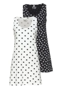 Vivance Dreams Nachthemd, (2er-Pack), Mit Großen Punkten Und Sternen -Bikini Mode Geschaft 59b5321c49a138079928a3aa7ba0947b