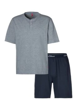 S.Oliver Pyjama, (2 Tlg., 1 Stück), Oberteil In Melange-Optik Mit Knopfleiste -Bikini Mode Geschaft 60e030df480b8ccc5da6be223715faf6