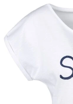 Beachtime T-Shirt, Mit Modischem Frontdruck "Smile" -Bikini Mode Geschaft 6499a5bd1629705e141829f55b913239