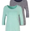 Vivance 3/4-Arm-Shirt, (2er-Pack), Mit Elastischem Saum -Bikini Mode Geschaft 6615f71bc075c18ca22798cc146fcc38