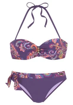 Vivance Bügel-Bandeau-Bikini, Mit Lilafarbenem Paisleyprint -Bikini Mode Geschaft 6629818aaf7e162975496d909046208e