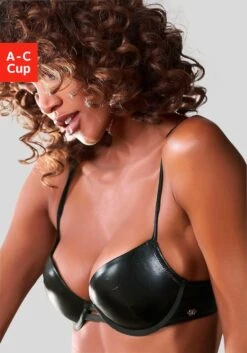 JETTE Push-up-BH, In Leder-Optik Mit Integrierten Kissen, Sexy Dessous