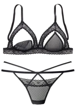 Petite Fleur Gold Set: Ouvert-BH, (Set, 2 Tlg., Mit String), Mit Aufknöpfbaren Cups, Sexy Dessous -Bikini Mode Geschaft 6c9637ca731867b24b7f8766a78102c1