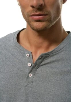 S.Oliver Pyjama, (2 Tlg., 1 Stück), Melange Oberteil Mit Knopfleiste -Bikini Mode Geschaft 6f55b7af5b96586aee7490532289e89b