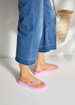 Venice Beach Badezehentrenner, Pantolette Ultraleicht Mit Glitzerband VEGAN -Bikini Mode Geschaft 6f7da59af19170e5e9700438ec0cadb5