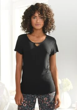 S.Oliver T-Shirt, Aus Geripptem Stoff Mit Kräuselsäumen -Bikini Mode Geschaft 73f9da494abf88d5f7c0c28d392bc94a