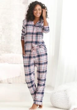 H.I.S Pyjama, (Set, 2 Tlg.), Mit Aus Flanell Allover-Karomuster