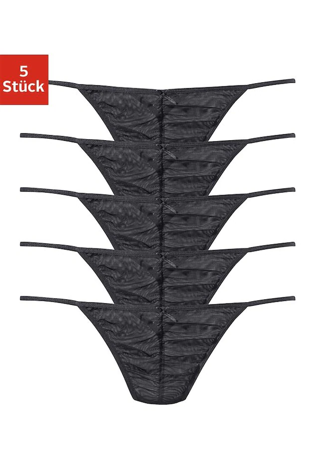 Vivance Stringtanga, (Packung, 5 St.), Vorn Gerafft 8 Vivance Stringtanga, (Packung, 5 St.), Vorn Gerafft – Bild 6