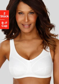Petite Fleur Entlastungs-BH, (Packung, 2 Stück), Mit Weichem Unterbrustgummi, Basic Dessous -Bikini Mode Geschaft 7ac036106e8d4e482beb6f9524a0b615
