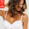 Petite Fleur Bügel-BH, (Packung, 2 Stück), Mit Feiner Spitzenborte, Basic Dessous