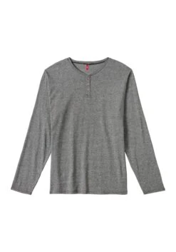 S.Oliver Pyjama, (2 Tlg., 1 Stück), Melange Oberteil Mit Knopfleiste -Bikini Mode Geschaft 82814ebde80a6e2f61caec5450dee7b0