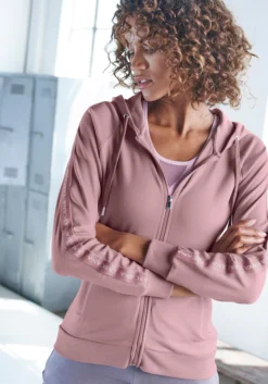 LASCANA ACTIVE Trainingsjacke, Mit Kapuze, Mit Logo Tape An Den Ärmeln -Bikini Mode Geschaft 87b9f07d0ff171eb9b74736e0c7c1e5b