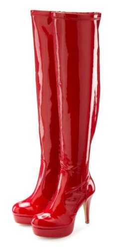 LASCANA Belle Affaire Overkneestiefel, Mit Plateau Und Lack-Optik -Bikini Mode Geschaft 8a4d430471c459961617ffab88f18ee3