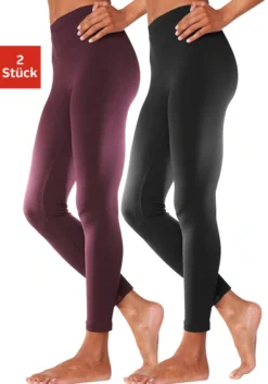Vivance Active Leggings, (2er-Pack), Mit Gummibund