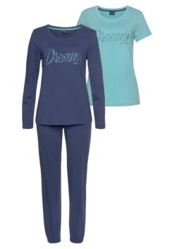Vivance Dreams Pyjama, (Set, 3 Tlg.), Mit Frontschriftzug -Bikini Mode Geschaft 8ceaca735223216f353a07739973290e