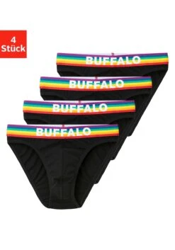 Buffalo Minislip »PRIDE«, (Packung, 4 St.), Mit Webbund In Regenbogenfarben